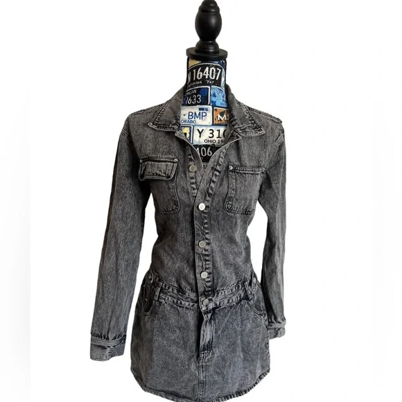 white christmas dresses Winnie Skirtall Overall Black Acid Wash Denim Dress with Straight Adju –  DENIM2DYE4! main image 1